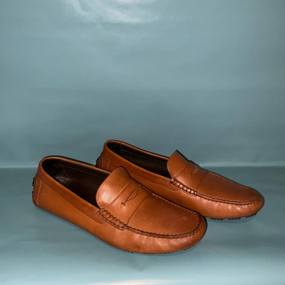 Hugo Boss brown leather loafers